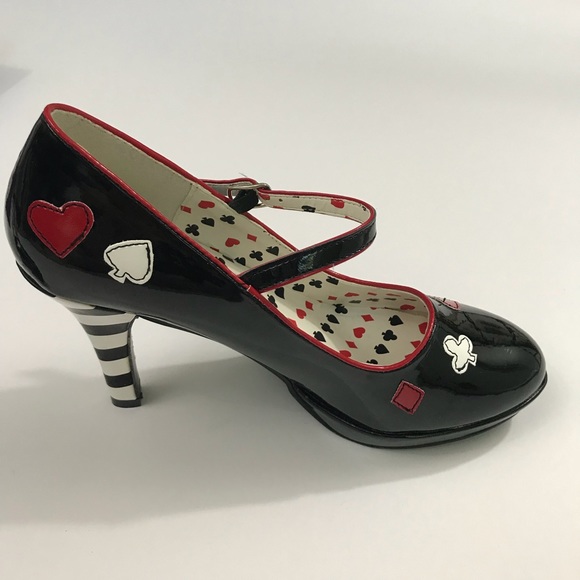 Funtasma Black Mary Jane Playing Card Heels Size 8 - Picture 6 of 8